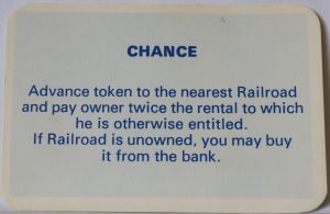 PARTS ONLY - Monopoly Toltoys 1960s Board Game - #10 Chance Card Only