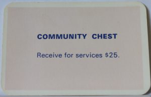 PARTS ONLY - Monopoly Toltoys 1960s Board Game - #6 Community Chest Card Only
