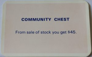 PARTS ONLY - Monopoly Toltoys 1960s Board Game - #4 Community Chest Card Only