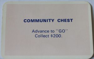 PARTS ONLY - Monopoly Toltoys 1960s Board Game - #3 Community Chest Card Only