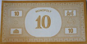 PARTS ONLY - Monopoly Toltoys 1960s Board Game - Pack (10) $10 Money Only