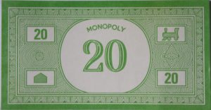PARTS ONLY - Monopoly Toltoys 1960s Board Game - Pack (10) $20 Money Only