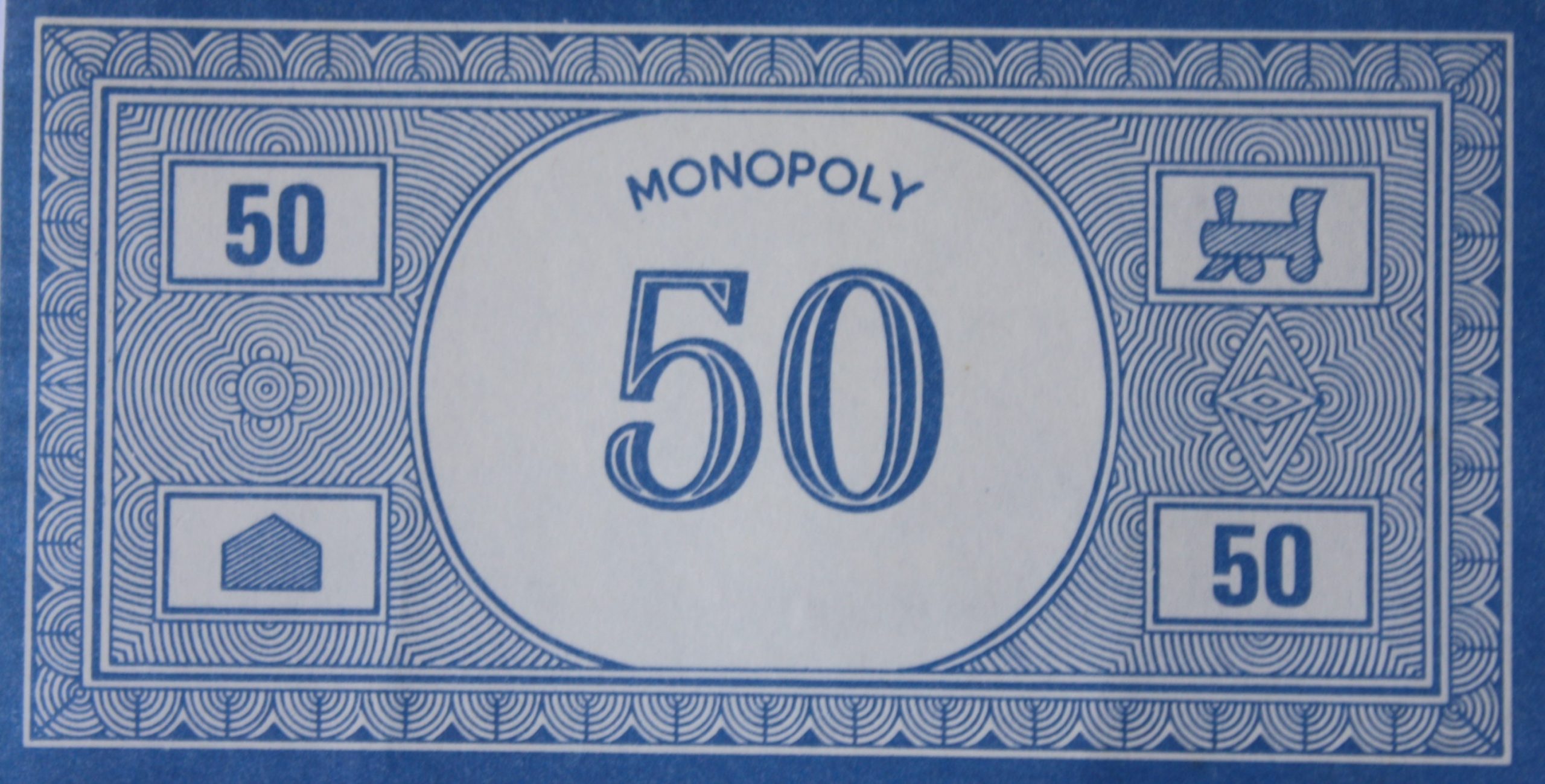 PARTS ONLY - Monopoly Toltoys 1960s Board Game - Pack (10) $50 Money Only