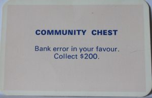 PARTS ONLY - Monopoly Toltoys 1960s Board Game - #1 Community Chest Card Only
