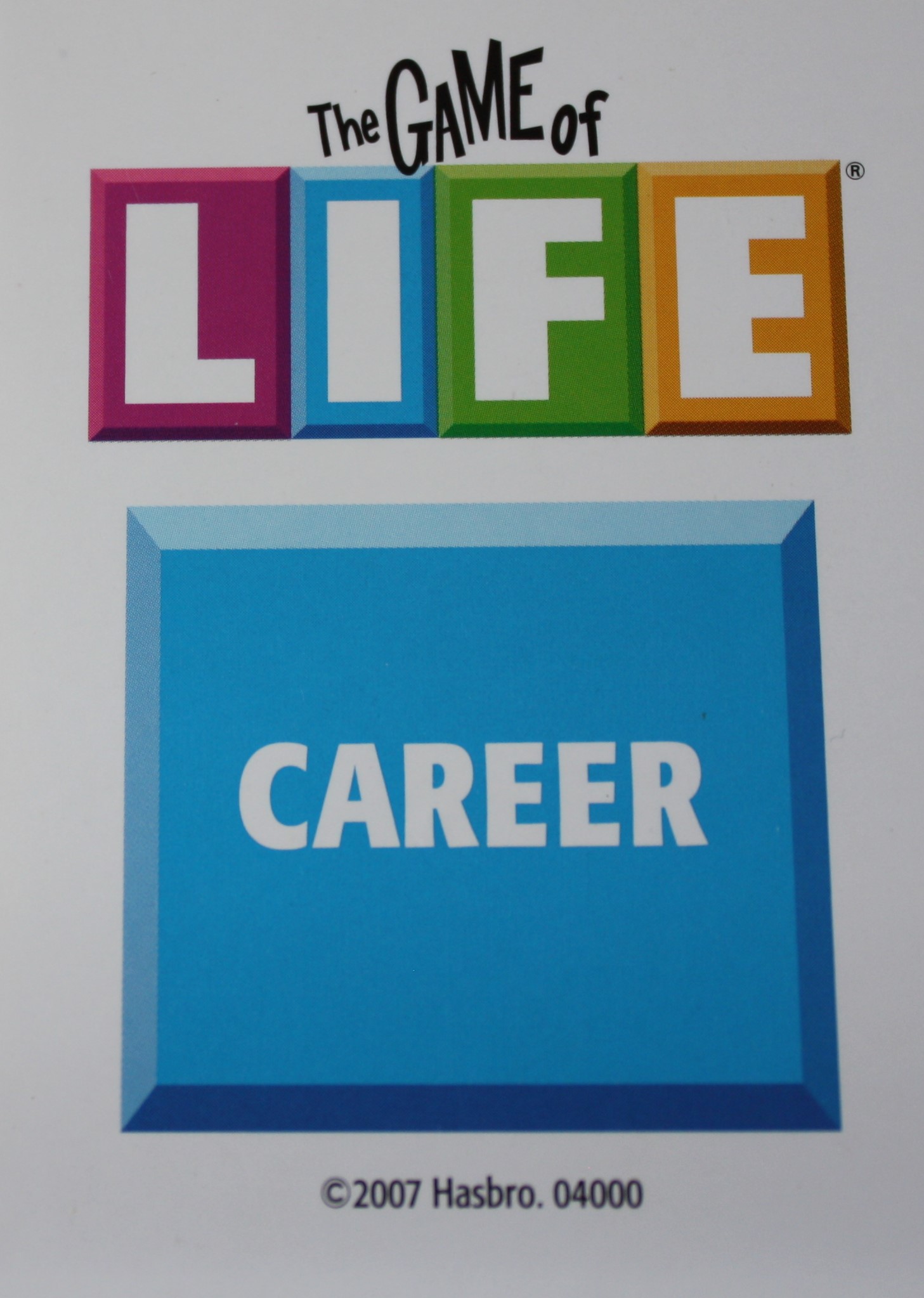 PARTS ONLY - The Game Of Life (2007) Board Game - Pack (6) Career Cards Only