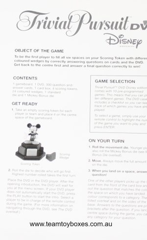 PARTS ONLY - Trivial Pursuit DVD Disney Edition Board Game - Instructions Only