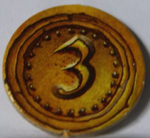 PARTS ONLY - Dark World Board Game - (1) #3 Gold Coin Only