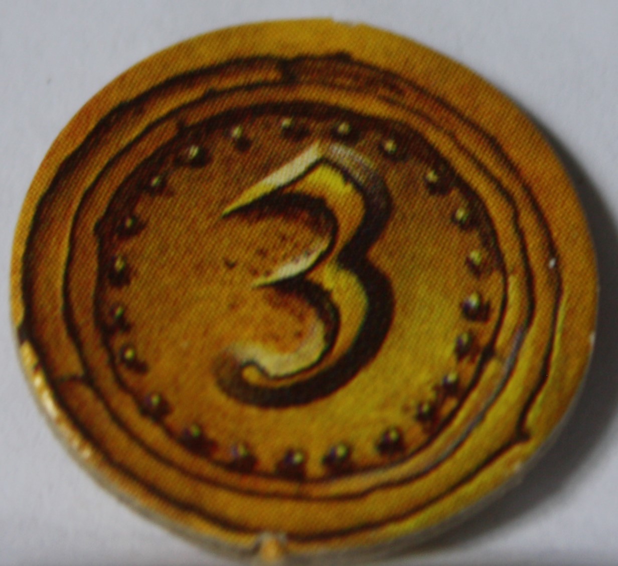 PARTS ONLY - Dark World Board Game - (1) #3 Gold Coin Only