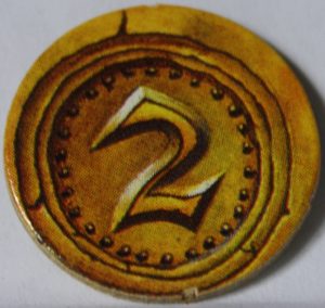 PARTS ONLY - Dark World Board Game - (1) #2 Gold Coin Only