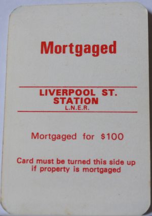 PARTS ONLY - Monopoly Toltoys 1960s Board Game - (1) Liverpool St. Station Title Deed Card Only