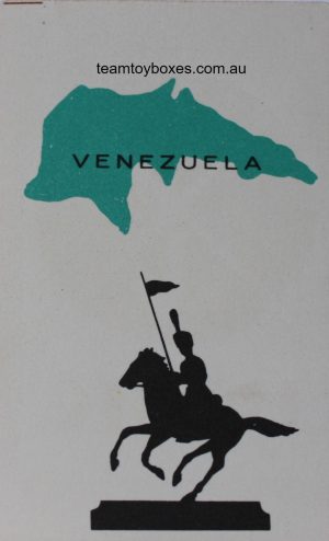 PARTS ONLY - Risk Strategy Board Game 1959 South African Version - (1) Venezuela Card Only