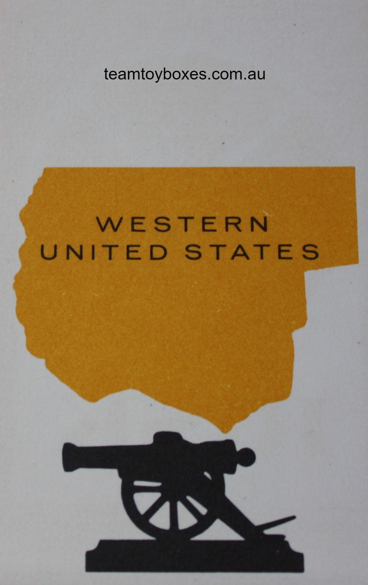 PARTS ONLY - Risk Strategy Board Game 1959 South African Version - (1) Western United States Card Only