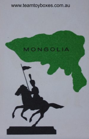 PARTS ONLY - Risk Strategy Board Game 1959 South African Version - (1) Mongolia Card Only