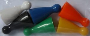PARTS ONLY - Millionaire Hot Seat Board Game -  6 Coloured Pawns Only