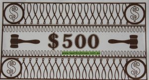 Parts Only - Golden Hammer Board Game - (1) Pack of 10 $500 Money Only
