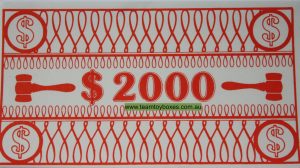 Parts Only - Golden Hammer Board Game - (1) Pack of 10 $2,000 Money Only