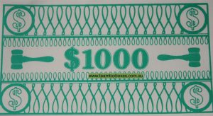 Parts Only - Golden Hammer Board Game - (1) Pack of 10 $1,000 Money Only