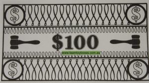 Parts Only - Golden Hammer Board Game - (1) Pack of 10 $100 Money Only