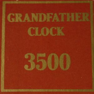 Parts Only - Golden Hammer Board Game - (1) Grandfather Clock $3,500 Sale Card Only