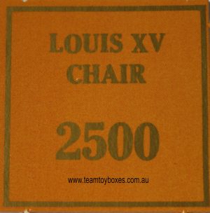 Parts Only - Golden Hammer Board Game - (1) Louis XV Chair $2,500 Sale Card Only