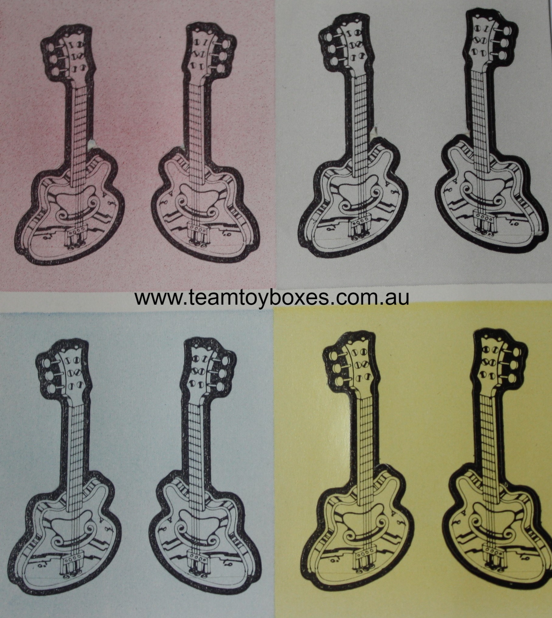 PARTS ONLY - Rockology Board Game - (1) Set of 4 Guitar Stickers Only - Image 2