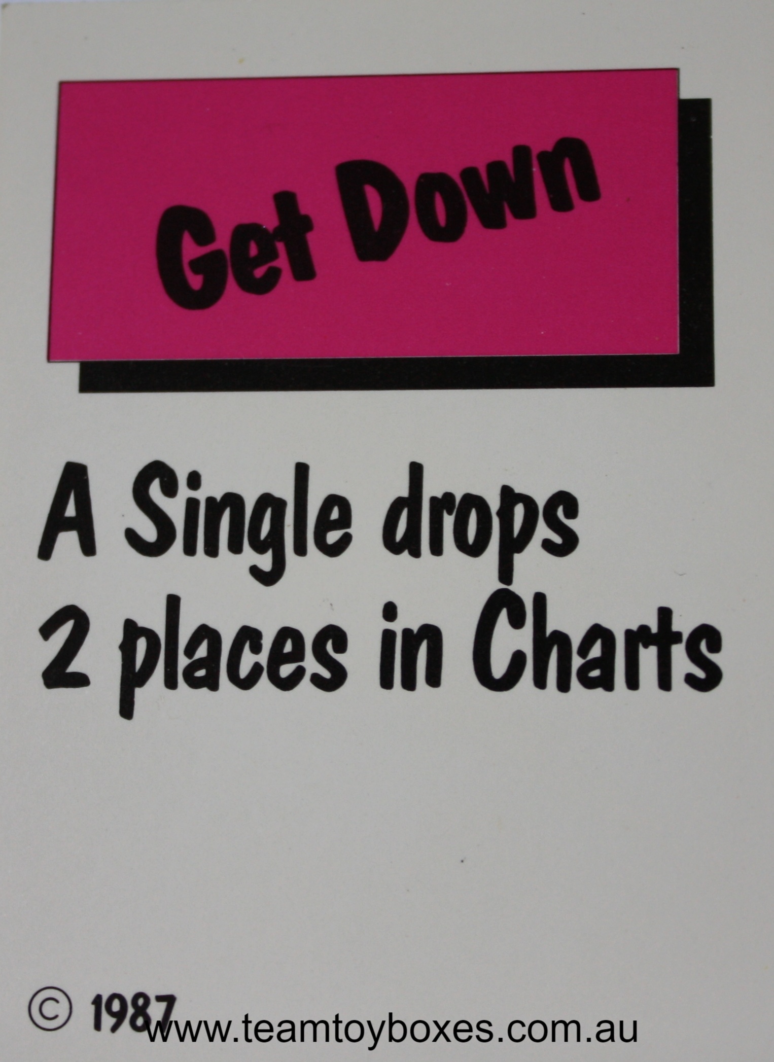 PARTS ONLY - Rockology Board Game - (1) Chartbuster Card Only