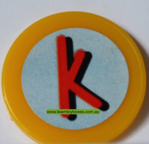 PARTS ONLY - Rockology Board Game - (1) Letter K Gold Disc Only