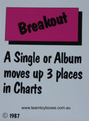 PARTS ONLY - Rockology Board Game - (1) Chartbuster Card Only