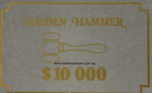 Parts Only - Golden Hammer Board Game - (1) $10,000 Golden Hammer Card Only