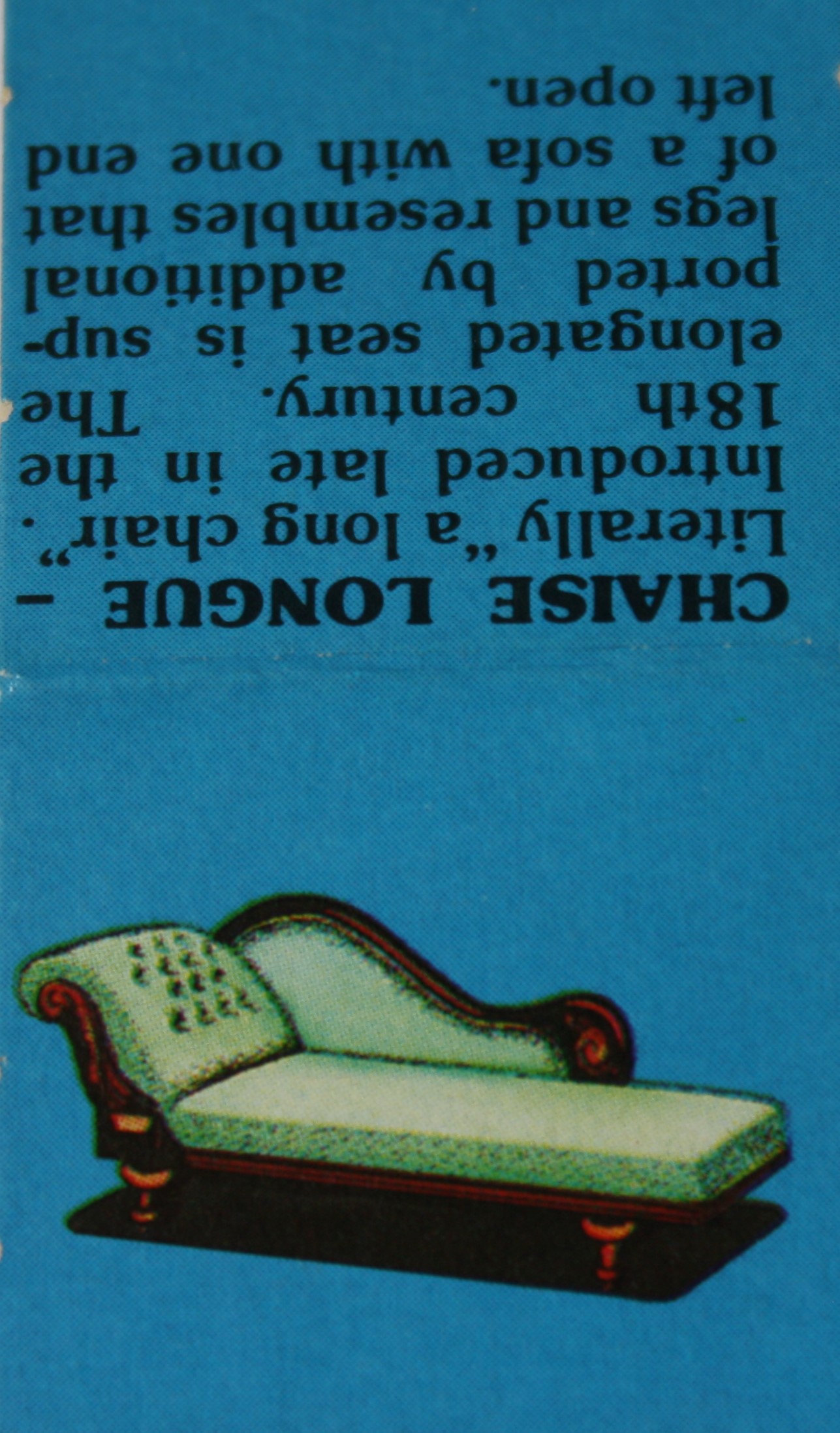 Parts Only - Golden Hammer Board Game - (1) Chaise Longue Card Only