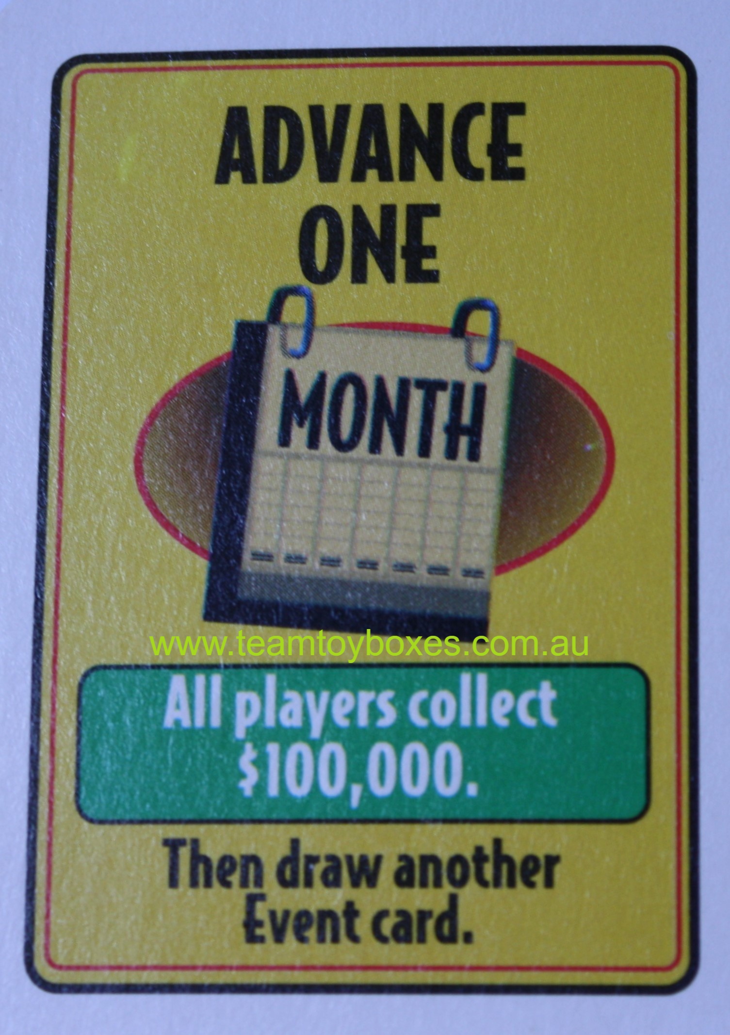 PARTS ONLY - RollerCoaster Tycoon Board Game - (1) Advance One Month Event Card Only