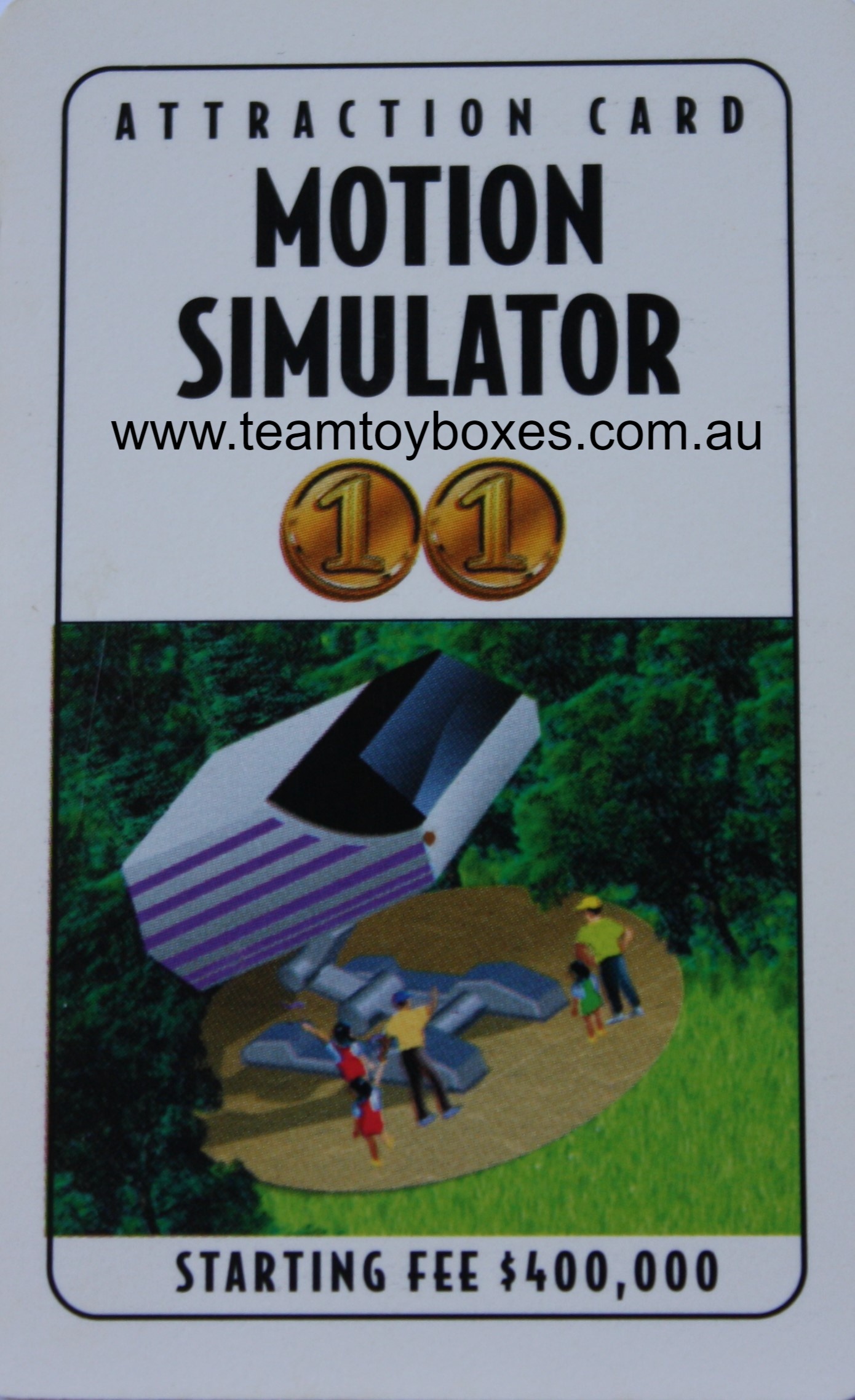 PARTS ONLY - RollerCoaster Tycoon Board Game - (1) Motion Simulator Attraction Card