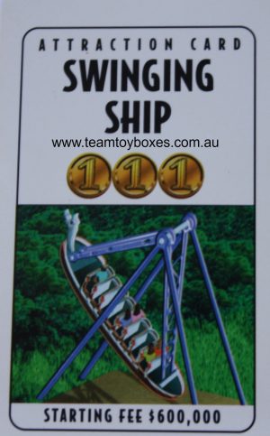 PARTS ONLY - RollerCoaster Tycoon Board Game - (1) Swinging Ship Attraction Card