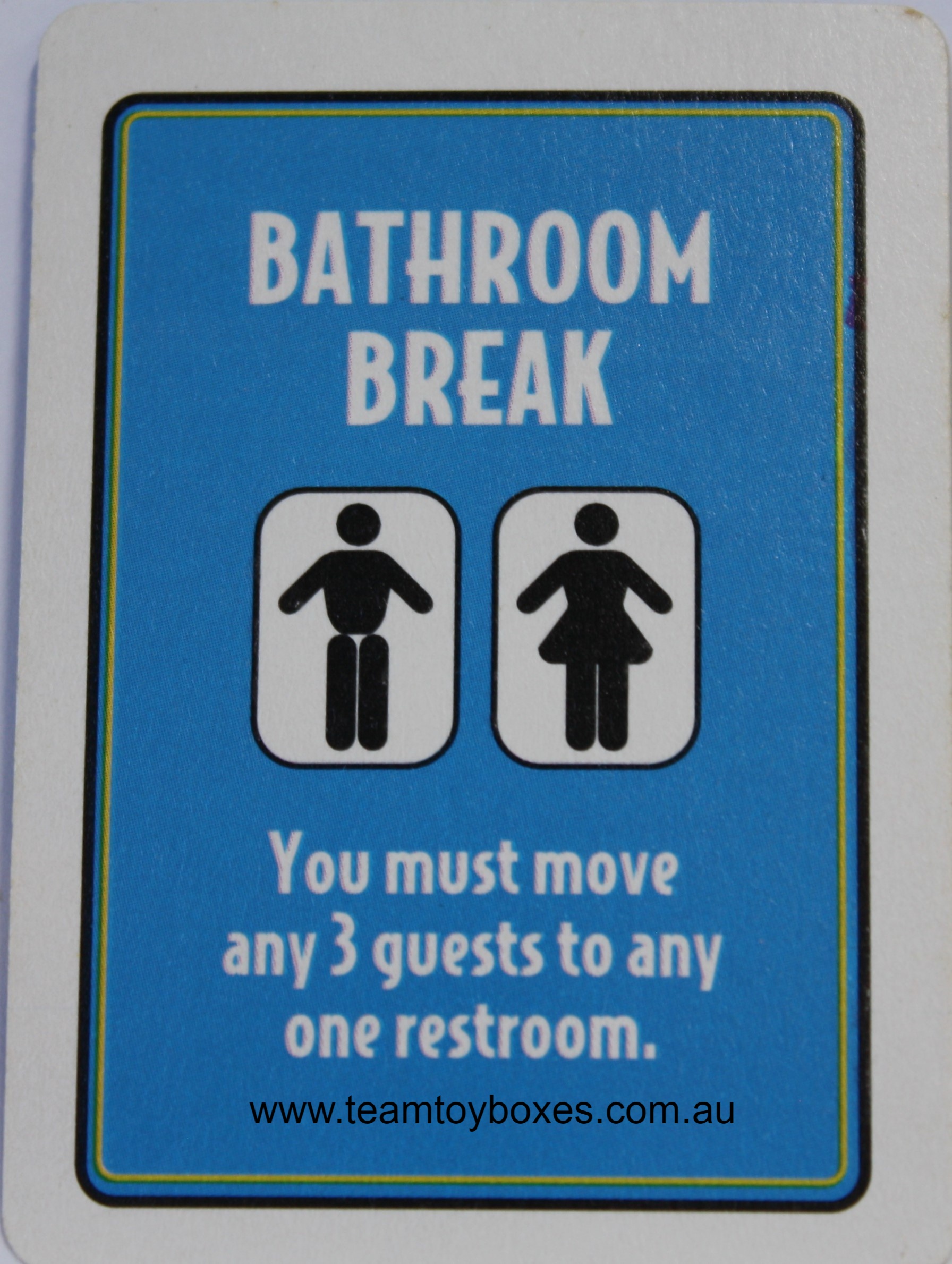 PARTS ONLY - RollerCoaster Tycoon Board Game - (1) Bathroom Break Event Card Only