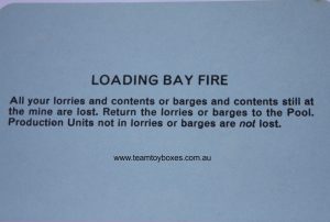 PARTS ONLY - Mine A Million Business Board Game - (1) Loading Bay Fire Card Only
