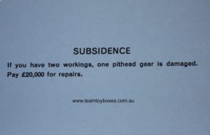 PARTS ONLY - Mine A Million Business Board Game - (1) Subsidence Card Only