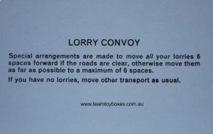 PARTS ONLY - Mine A Million Business Board Game - (1) Lorry Convoy Card Only