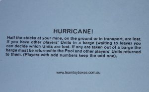 PARTS ONLY - Mine A Million Business Board Game - (1) Hurricane Card Only