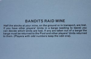 PARTS ONLY - Mine A Million Business Board Game - (1) Bandits Raid Mine Card Only