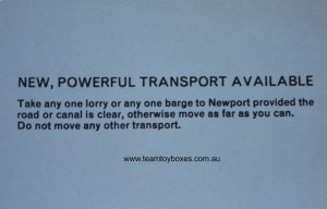 PARTS ONLY - Mine A Million Business Board Game - (1) New, Powerful Transport Available Card Only