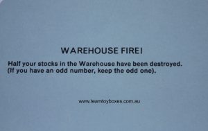 PARTS ONLY - Mine A Million Business Board Game - (1) Warehouse Fire Card Only