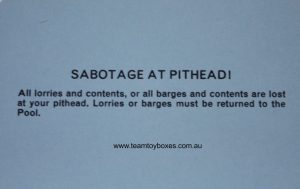 PARTS ONLY - Mine A Million Business Board Game - (1) Sabotage At Pithead Card Only