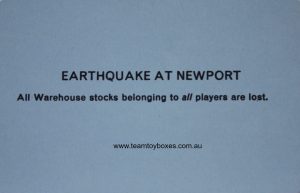 PARTS ONLY - Mine A Million Business Board Game - (1) Earthquake At Newport Card Only
