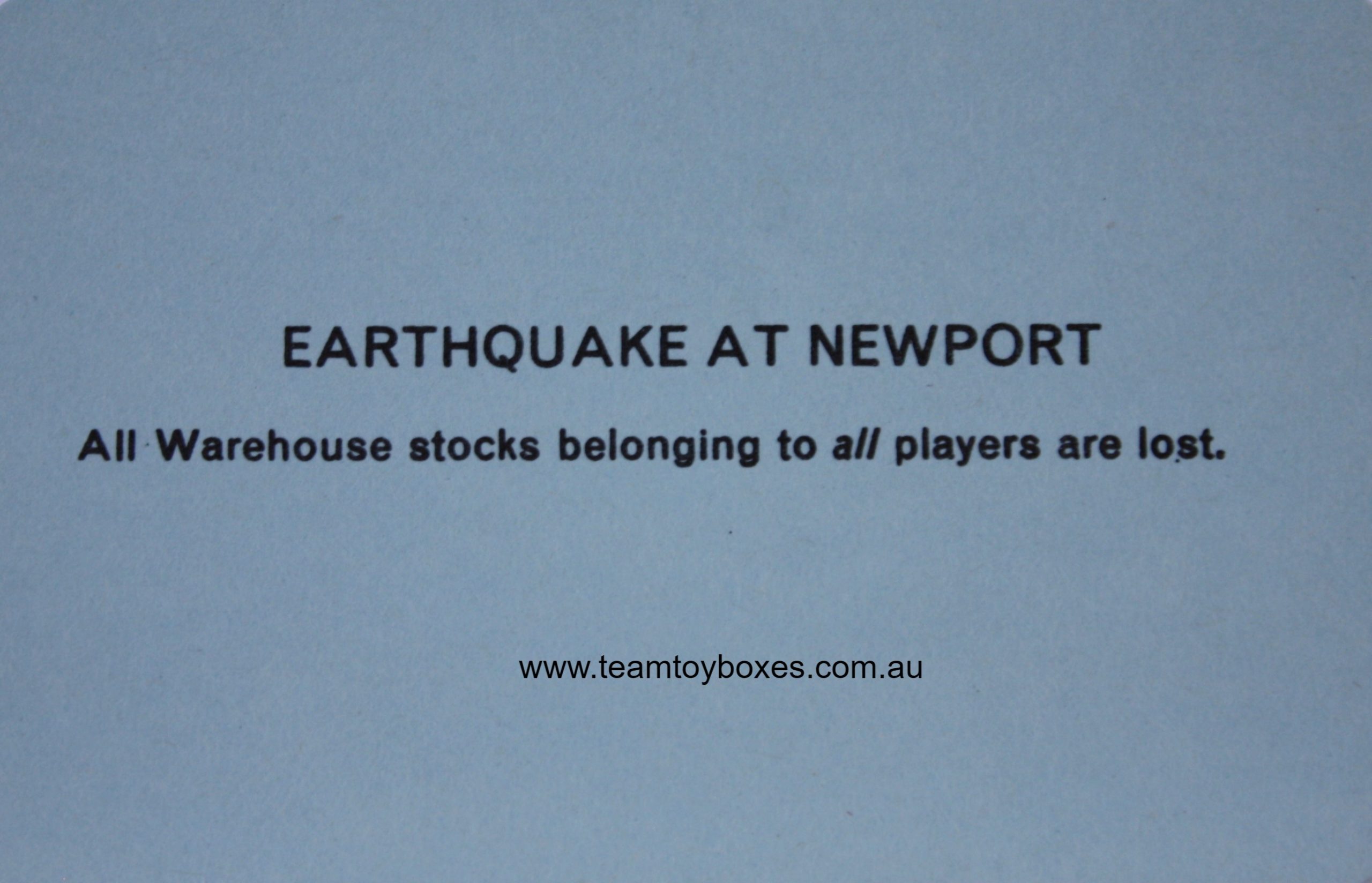 PARTS ONLY - Mine A Million Business Board Game - (1) Earthquake At Newport Card Only