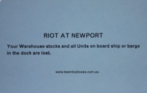PARTS ONLY - Mine A Million Business Board Game - (1) Riot At Newport Card Only