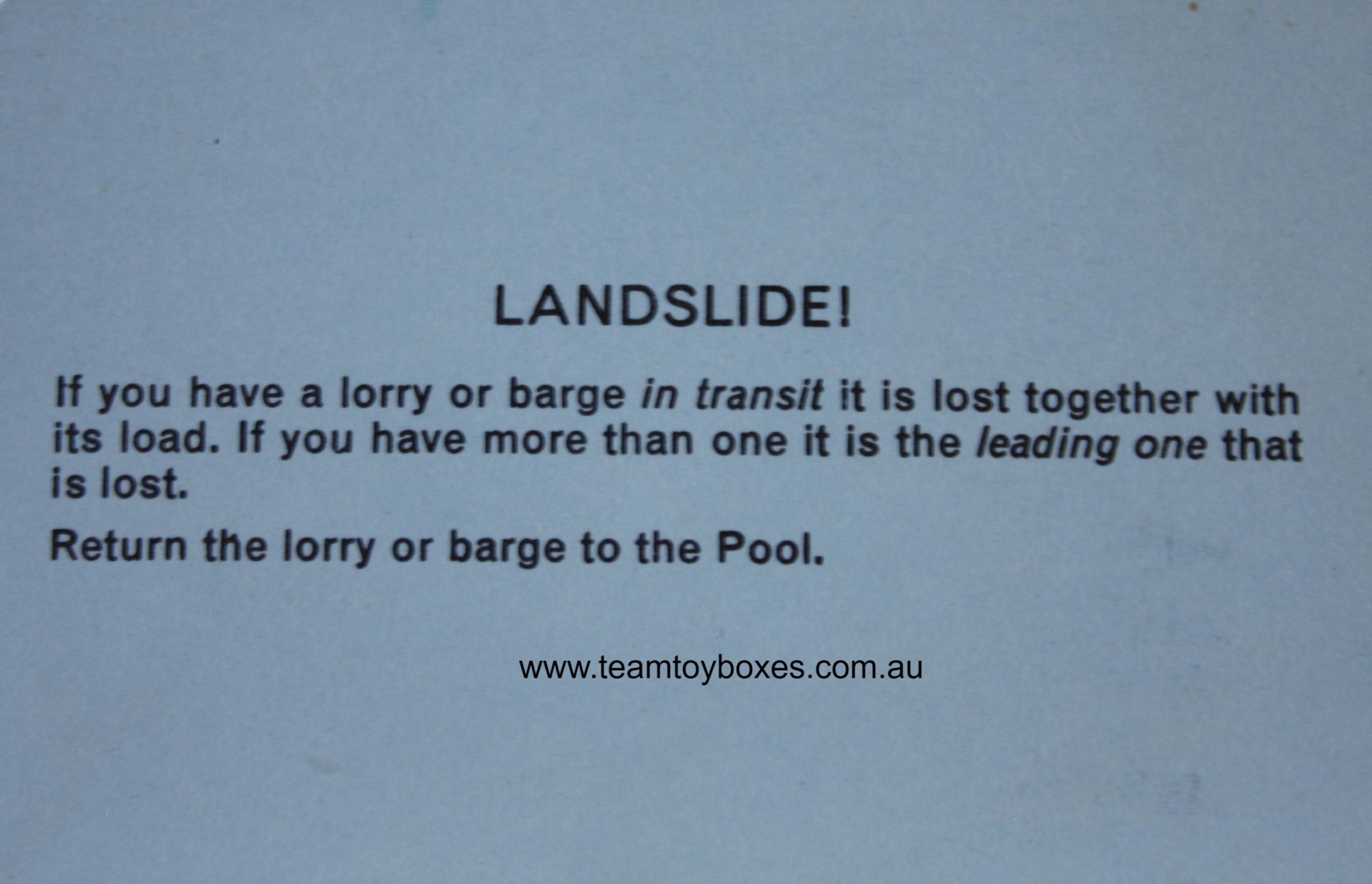 PARTS ONLY - Mine A Million Business Board Game - (1) Landslide Card Only