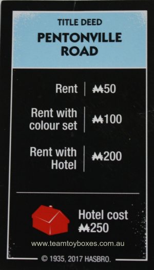 PARTS ONLY - Monopoly Board Game "Cheaters" Edition - (1) Pentonville Road Title Deed Card Only