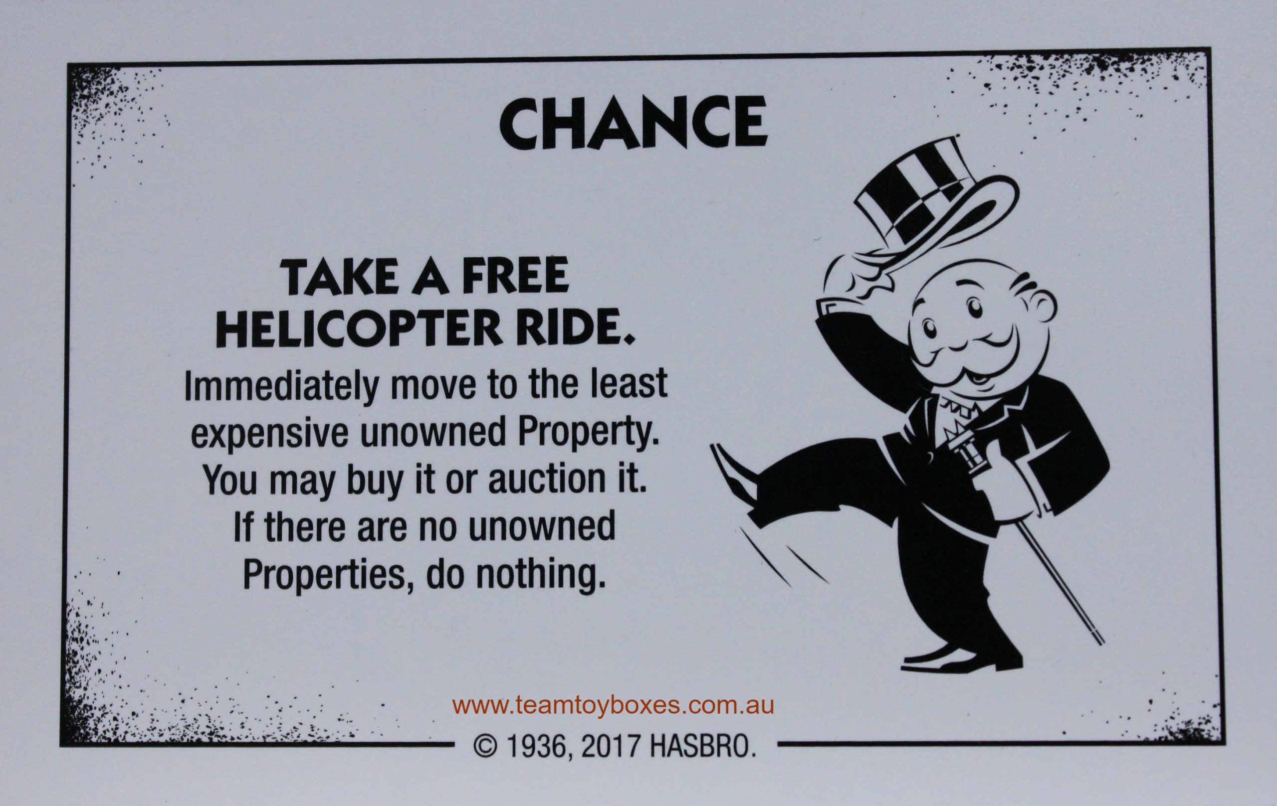 PARTS ONLY - Monopoly Board Game "Cheaters" Edition - (1) #14 Chance Card Only