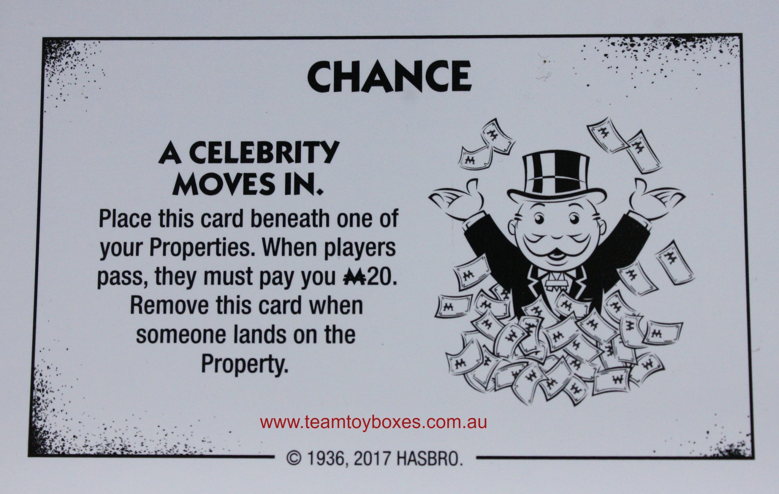 PARTS ONLY - Monopoly Board Game "Cheaters" Edition - (1) #6 Chance Card Only
