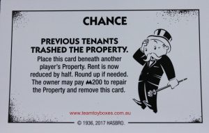 PARTS ONLY - Monopoly Board Game "Cheaters" Edition - (1) #5 Chance Card Only